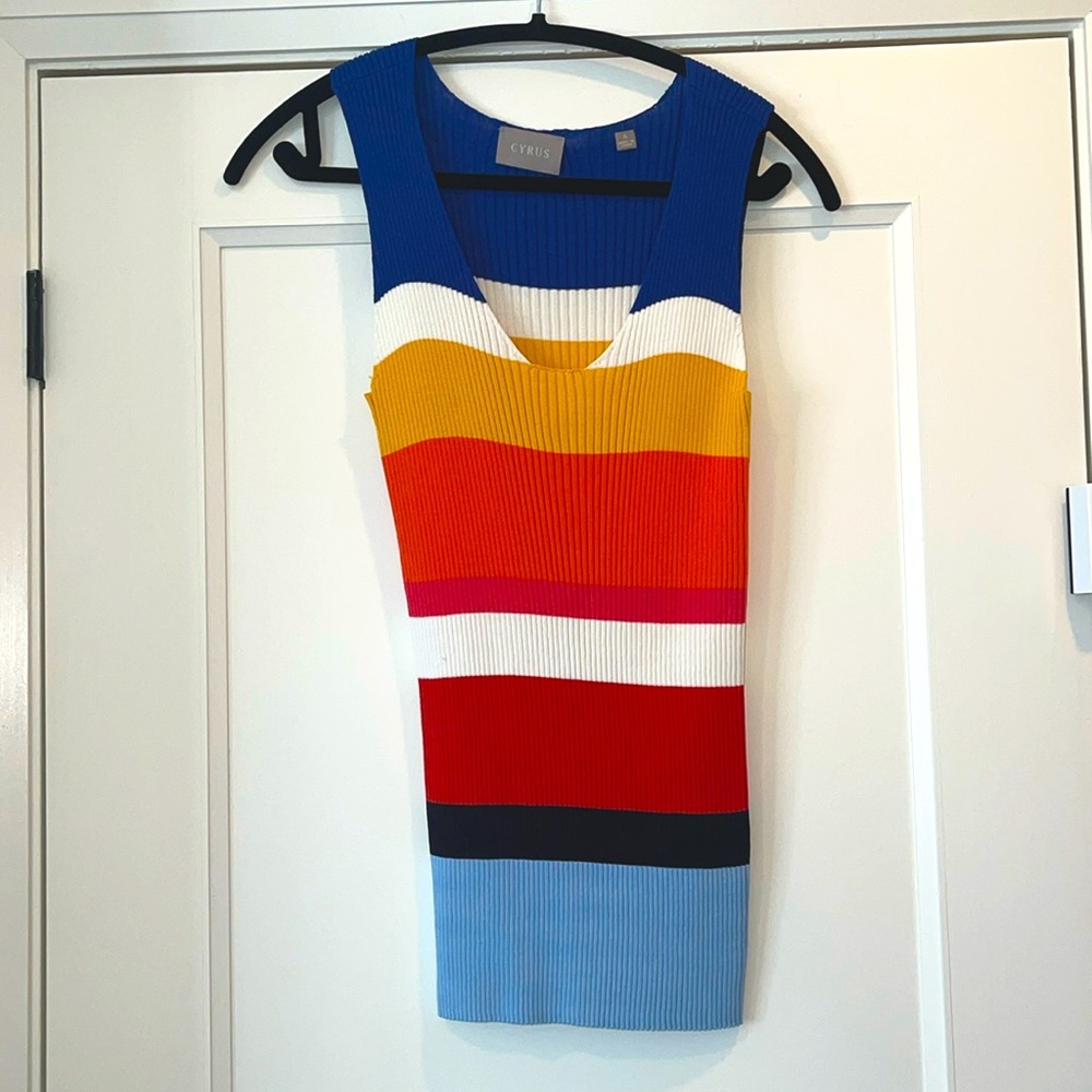 Striped colourful knit tank top